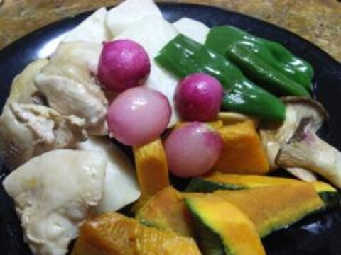 シリコン鍋で作るチキンと野菜の蒸し物